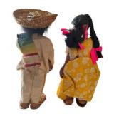 Vintage 1970s Handmade Mexican 9" Souvenir Dolls Playing Instruments