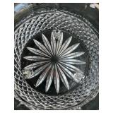 Vintage Clear Glass Footed Candy Dish with Diamond Point Hobnail Sunburst Pattern (3.75" Tall x 6.75" Diameter)