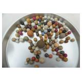 Jar of Vintage Clay Marbles 1.75lbs