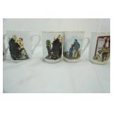 Vintage Norman Rockwell Coffee Mugs 8ct