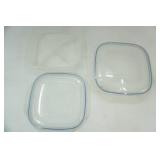 (2) Lock & Lock Divided plastic containers, 8" x8" x3"
