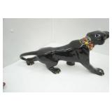 Vintage MCM ceramic black panther statue (has crack in back) 20.5" long by 8.5"tall