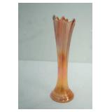 vintage Marigold Carnival Glass Swung Vase 9.5" tall