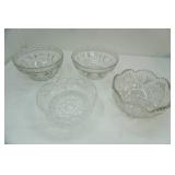 Vintage Pressed and Cut Glass/Crystal Serving Bowls (5ct)