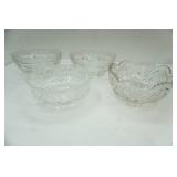 Vintage Pressed and Cut Glass/Crystal Serving Bowls (5ct)