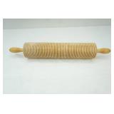 large ribbed wooden rolling pin