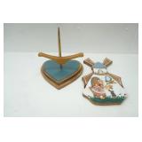 Vintage Wooden Windmill and Heart