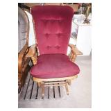 Glider Rocker w/Red Cushions
