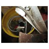 Pile of 5-gallon buckets, metal and...