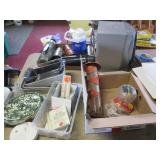 Vintage metal Thermos and travel mu...