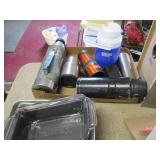 Vintage metal Thermos and travel mu...