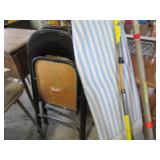 Pair of metal folding chairs, ironi...