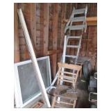 Ladder, chair and windows