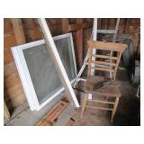 Ladder, chair and windows