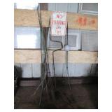 No Parking Sign and metal lighting ...