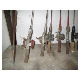 Assortment of vintage fishing rods,...