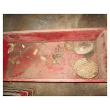 Vintage metal milk crate and wood d...