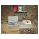 Vintage metal, plastic tool boxes a...