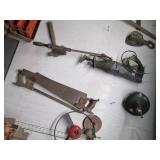 Tap and die kits, vintage hand saws...