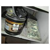 Vintage wood cabinet plus all conte...