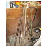 Vintage fishing rods and reels, 4ft...