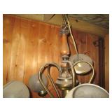 Vintage brass tone hanging light fi...