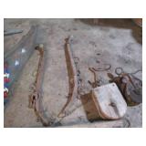 Vintage horse tack, metal pulley an...