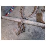 Vintage horse tack, metal pulley an...