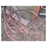 Pair of Antique metal wagon impleme...