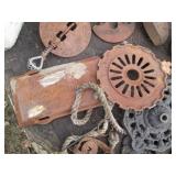 Vintage metal Sad Irons plus misc m...