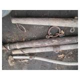 Vintage wood handled Scythe plus ox...