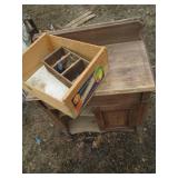 Antique dresser, door knobs and mor...