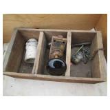 Antique dresser, door knobs and mor...