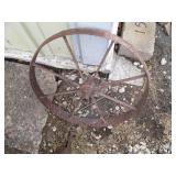 Metal wheel and stand...