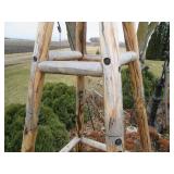 Windmill on a rustic wood stand...