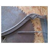 Antique items including a large saw...