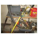 Contents of wall and shelf, tools, ...