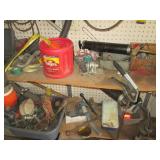 Contents of wall and shelf, tools, ...