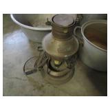 Metal pots and a vintage lamp...