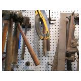 Huge lot of hammers, c-clamps, pipe...