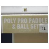 Franklin Sports 2 Player Poly Paddle with Ball Set - Blue/Tan: Pickleball Equipment