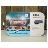 Charbroil Deep Dish and Cutting Board Stainless Steel Heat-Resistant Grill Topper Black/Silver