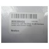 Gerson 9.5-Inch Red Metal 15 LED Hurricane Lantern with Dimmer Switch