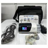 MSRP $2,200 RESMED AIRSENSE 11 AUTOSET AUTO-ADJUSTING CPAP MACHINE w/HUMIDAIR HEATED HUMIDIFIER W/CARRY BAG, RESERVOIR (couple cracks at top), MANUAL, POWER SUPPLY, HOSE & MASK – EXCELLENT WORKI