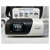 MSRP $2,200 RESMED AIRSENSE 11 AUTOSET AUTO-ADJUSTING CPAP MACHINE w/HUMIDAIR HEATED HUMIDIFIER W/CARRY BAG, RESERVOIR (couple cracks at top), MANUAL, POWER SUPPLY, HOSE & MASK – EXCELLENT WORKI