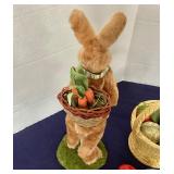 French Easter Rabbit + Ceramic Basket and Eggs