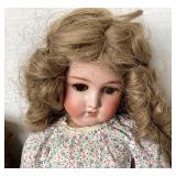 Trio of Antique Dolls + Antique Doll Rope Bed