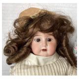 Trio of Antique Dolls + Antique Doll Rope Bed