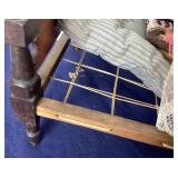 Trio of Antique Dolls + Antique Doll Rope Bed