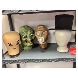 Fun Group of Masks, Heads and Hats